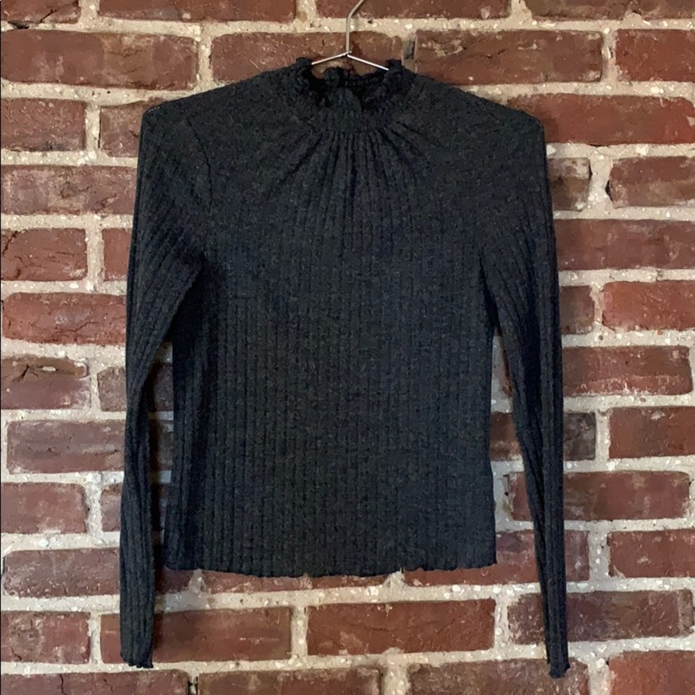 Topshop Ribbed Turtleneck Top